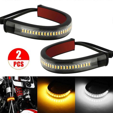 2 clignotants LED orange vif pour fourche de moto Harley Davidson (1/5)