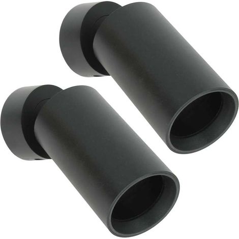 Arum Lighting – Lot de 2 appliques murales GU10 noir mat – Métal avec support plastique – Longueur 13,5 cm – Compatible ampoules LED 7W (1/5)