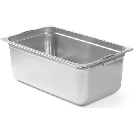 Contenitore GN 1/1 con maniglie retrattili, in acciaio, 14 l, 530x325x100 mm (1/2)