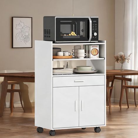 Buffet coloris blanc en panneau de particules 59 x 40 x 92 cm (1/5)