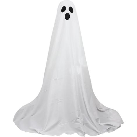 Décor D'halloween Fantôme Effrayant - Fantôme D'Halloween Réglable En Hauteur - Grands Fantômes En Tissu Blanc Éclairés,pour Décoration Extérieure De Pelouse Du Jardin(Hauteur Rétractable 40-200 Cm) (1/5)