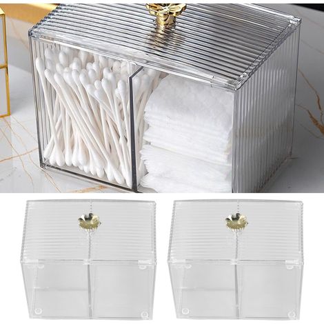 Lucky Clover Aufbewahrungsbox, transparenter Organizer für Wattestäbchen und Make-up-Entferner-Pads. (1/5)