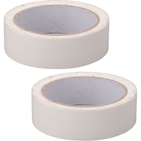2 rouleaux de ruban adhésif double face en coton, épaisseur 0,14 mm, largeur 30 mm, longueur totale 50 m, résistant aux hautes températures. (1/5)