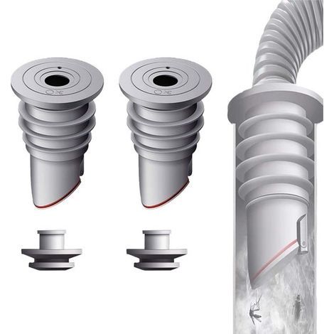 Longziming – Waschmaschinenablaufdichtung – Geruchsstopper aus Silikon – Ablaufschlauchdichtung – Wiederverwendbarer Geruchsstopper für Küche und Bad – Grau (1/5)