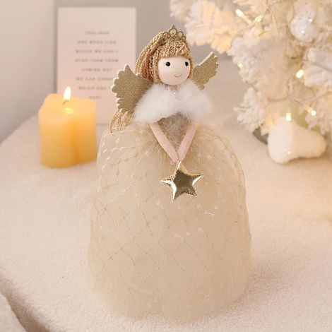 Angel - 25 Cm - Ornement Pour Sommet D Arbre De Noel - Intérieur Extérieur - Or - 1 Pièce (1/5)