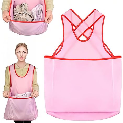 Tablier de Lavage Grande Poche, Rose Laundry Apron, Tissu Oxford