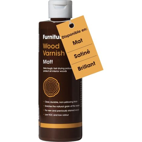 Vernis Bois Intérieur Ultra Résistant 250ml Rendu Matt Vernis à Séchage Rapide et en Phase Aqueuse Protège les Meubles en Bois Dur et Tendre Portes etc. Contre les Chocs Rayures Taches (1/5)