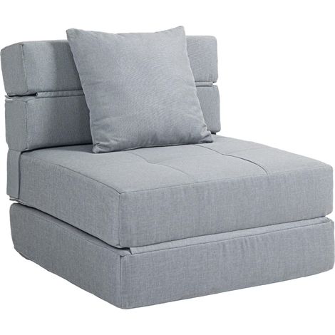 Fauteuil-lit pliable, fauteuil pliant 2 en 1 avec fonction lit, capacité de charge jusqu'à 100 kg, lit d'appoint pour salon et chambre
