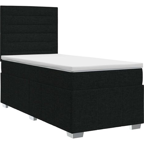 Cama box spring con colchón Negro 100 x 200 cm Tela vidaXL (1/5)