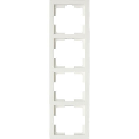 4-fach Rahmen / Schalterblende Modul in Cremeweiß, eckig (1/5)