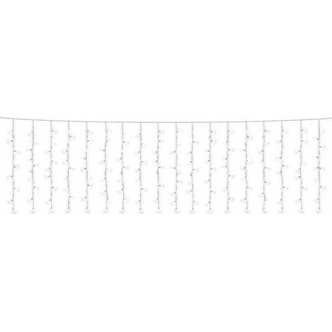 Guirlande lumineuse ETTROIT 200 LED, 3 m, lumière blanche, câble blanc, IP65, extensible, effet flash, avec fils uniformes de 1 m, guirlande de Noël, boutiques, balcon de Noël (1/5)
