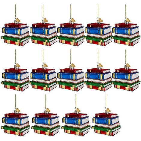 Décorations de sapin de Noël, cadeaux pour les amoureux des livres, chariots à livres en acrylique pour la décoration de la maison pendant les fêtes (1/5)