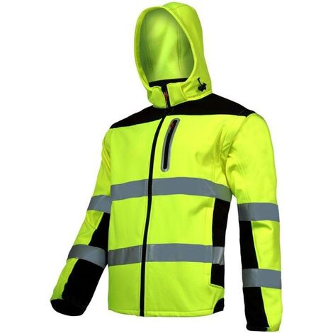 Chaqueta softshell con mangas desmontables, amarilla, "S", CE, lahti (1/3)