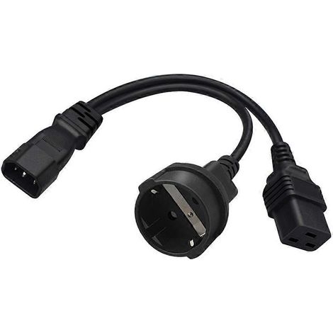 Y-Splitter-Netzkabel mit IEC320 C14-Stecker (3-polig, männlich)