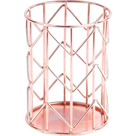 1pcs porte-stylo en métal, porte-stylo organisateur style nordique durable exquis porte-stylo pour bureau, maison, école (or rose) (1/3)
