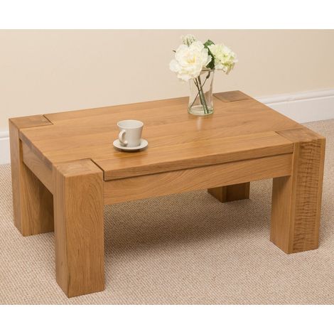 Kuba Chunky Small Oak Coffee Table for Living Room (1/5)