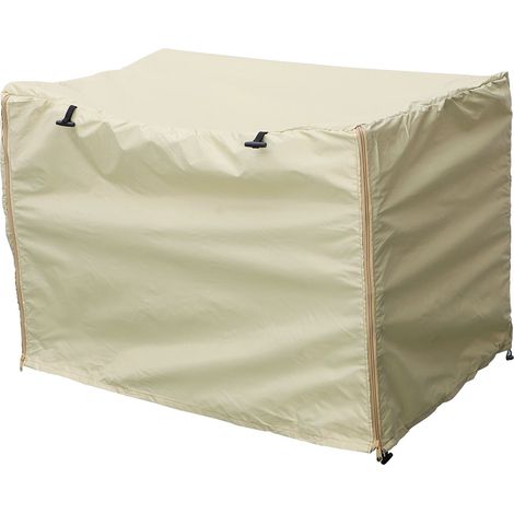 Housse de cage pour chien beige 109x74x76cm, coupe-vent, anti-poussière, imperméable, bonne ventilation, tissu Oxford, idéale pour les voyages.