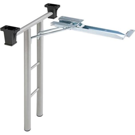 Pied de table rabattable – Hauteur 710 mm – Acier – Décor aluminium – Pour tables rondes Ø 1800 mm – Vendu par paire – Manart (1/2)