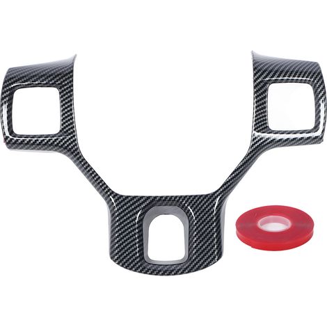 Garniture de couverture de volant en Fiber de carbone, cadre de bouton de décoration intérieure pour 1500 2500 3500 2011-2018 (1/5)