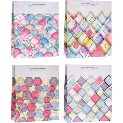 Borsa decorativa 26x32x10cm con stampa a caldo e motivo a rosette miste
