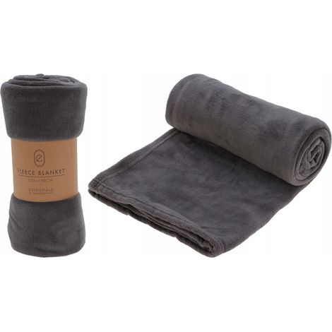 Couverture polaire grise douce 125x150 cm (1/2)