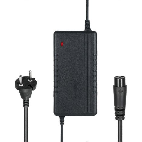 Chargeur de batterie Li-ion 54,6 V 2 A pour trottinette électrique Kugoo M4, avec connecteur en ligne à 3 broches et adaptateur de charge rapide. (1/5)