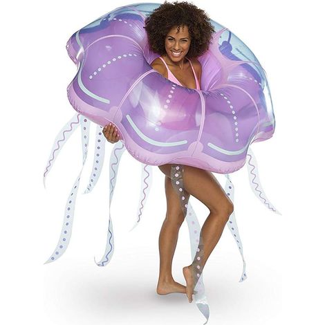 ZOLGINAH Gonflable,la double valve inclinable de jouet du flotteur gonflable de méduse garantit un épaississement serré,photographie de voyage accessoires radeau de salon de salon,48 x 49 x 15.5inch (1/4)