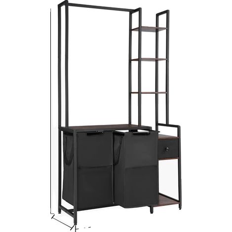 Trieur de linge, design autonome, paniers en tissu durables, 2 Compartiments TypeD (1/2)