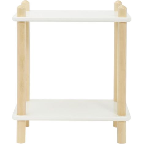 FURNITURE HMD Display Rack Birch and MDF Shelf Unit Bookshelf 2 Tier,W40xD30xH47.5cm