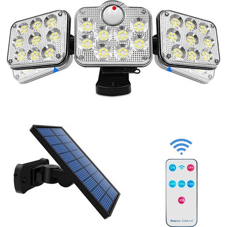 Projecteur Led Solaire - 138 Led - 2600 Lumen - Détecteur Mouvement 3 Modes - Jardin Terrasse Clôture - 1 Pièce (1/5)
