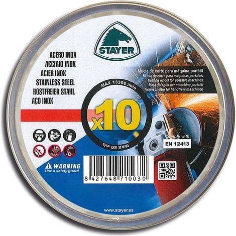 WA60TBF-41 extradünne Standard-Edelstahlscheibe zum Schneiden von Eisenmaterialien Ø115 x 1 x 22,23 mm (Packung mit 10) (1/2)