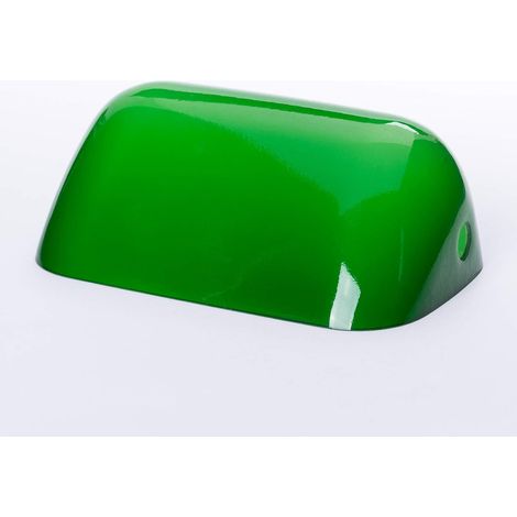 Verre De Remplacement Vert Pour Lampe De Banquier - 1 Pièce - Verre - Trou 12mm - Bureau Et Lecture - 150x95x60mm (1/3)