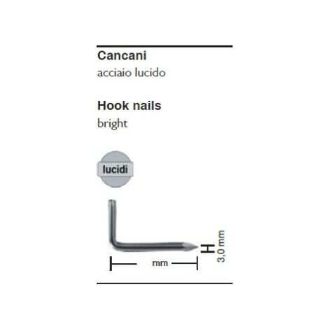MASIDEF-CONNEX-  CANCANI IN ACCIAIO LUCIDO 70 PEZZI 3,0x50mm