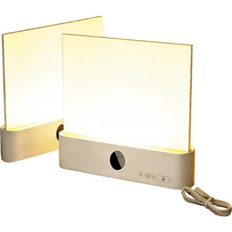 Lot de 2 lampes de lecture plates rechargeables à LED transparentes, intelligentes et dimmables, avec minuterie et panneau pleine page. (1/5)