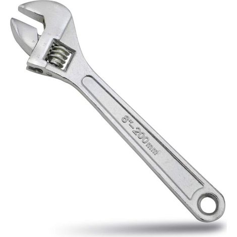 Clé À Molette - 200 mm - Ouverture Max 25 mm - Acier Chrome-Vanadium Forgé - Usage Professionnel Et Domestique - 1 Pièce (1/4)