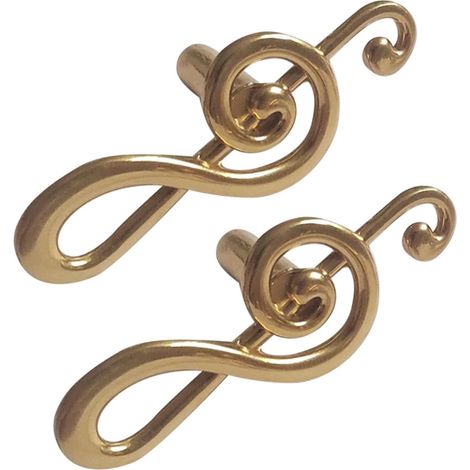 Lot de 2 Poignées de Tiroir en Laiton Vintage Forme Note de Musique, Bouton de Meuble Décoratif pour Commode, Armoire et Table de Chevet, Accessoires Décoration Intérieure (1/5)