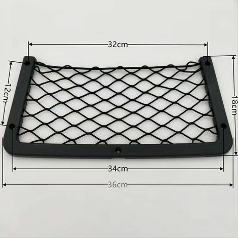 Lot de 3 filets de rangement pour voiture - 36 x 18 cm - Haute élasticité, filet de rangement pour bagages, magazines - T4 T5 T6 - Pour van, caravane, camping-car, camion, Ensoleillé (1/4)