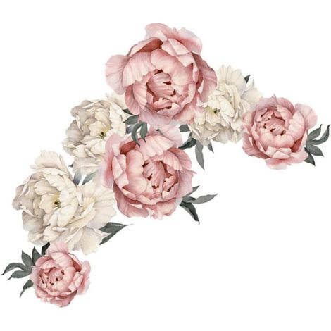 Stickers Muraux Fleur de Pivoine Autocollants Pvc Amovibles 40x60 Cm Décoration Chambre Salon Lot de 2 Pièces Usage Intérieur (1/5)