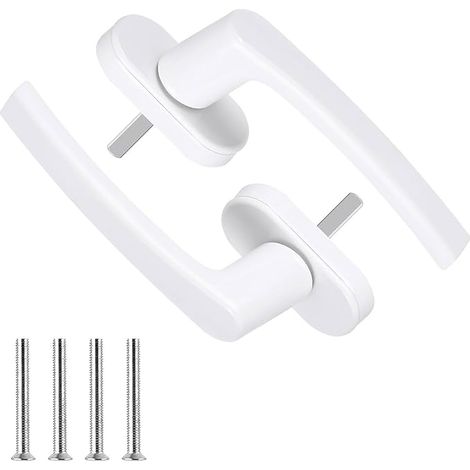 2 Pcs Poignee Fenetre PVC, Poignée de Fenêtre en Aluminium Blanche, Serrures de Sécurité pour Fenêtres, Poignee Porte Fenetre pour Porte-Fenêtre en PVC UPVC (1/5)