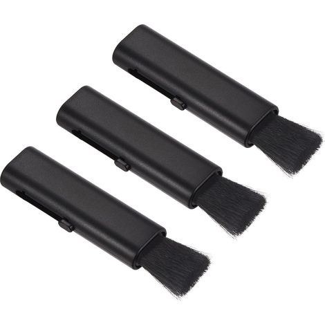 Brosse de nettoyage pour clavier, lot de 3 mini brosses télescopiques avec rainure pour fenêtre, pour clavier d'ordinateur portable, noire (1/4)