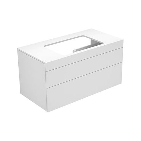 Keuco Edition 400 Vanity unit 31572, sans orifice pour robinet, 1050 x 546 x 535 mm, Corps/Avant: Blanc Struckturlack / Titan Glass brillant - 31572760000 (1/2)