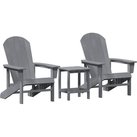 Maison Exclusive - Sedia da Giardino 3 pcs Grigio chiaro Polietilene (1/5)
