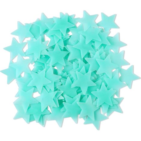 100 étoiles, autocollants muraux, plastique phosphorescent, décoration plafond, chambre enfant (1/5)