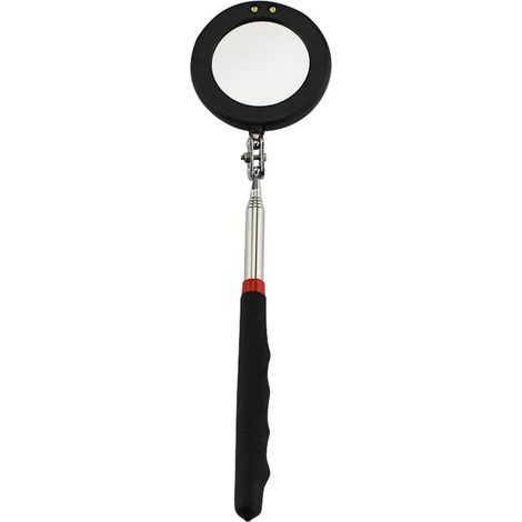 Miroir d'inspection télescopique avec éclairage LED et mécanisme réglable pour la réparation des canalisations sous les véhicules
