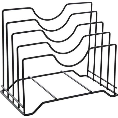Organisateur de cuisine en métal pour ranger couvercles de casseroles, planches à découper et support d’ustensiles, (1/3)