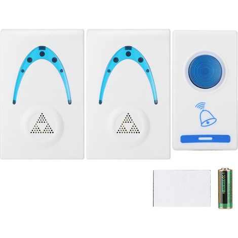 Sonnette sans fil pour la maison : 32 mélodies, 1 bouton de télécommande, 2 récepteurs à brancher-AquaForge
