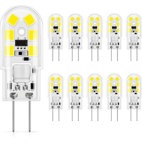 G4 LED-Lampe, 12 V, Kaltweiß (6000 K), Silizium, Energiesparlampe, für Küchenabzugshauben und Kronleuchter, 10er-Pack (1/5)