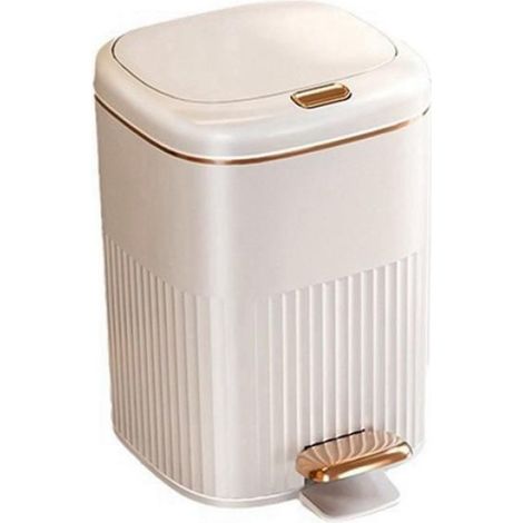 Poubelle à Pédale de Luxe de 10 L pour Salle de Bain, Poubelle de Cuisine Étanche de Grande Capacité avec Couvercle à Pression (1/4)
