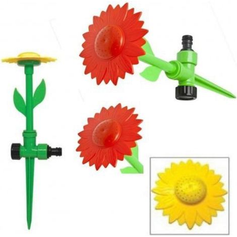 TrAdE Shop Traesio - Fiore Irrigatore Girasole Con Picchetto Per Annaffiare Piante Irrigazione Prato - (1/3)
