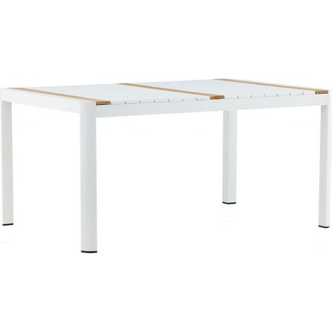 Table de Jardin en Teck "Togo" 150cm Blanc (1/5)
